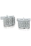 14k White Gold Tracks Cufflinks