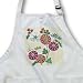Orange and Plum Flowers With Silver - BLACK Full Length Apron With Pockets 22w X 30l