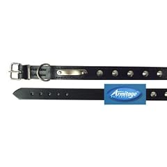ARMITAGE (Armitage Pet Care) Studded Sewn Leather Collar 1 1/4 x 26inch (Black)