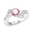 Women's Rosette Rose Color Cubic Zirconia Special Plating Ring, Size: 5-9 Sterling Silver .925
