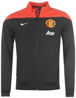 2013-14 Man Utd Nike Woven Sideline Jacket (Black-Red)