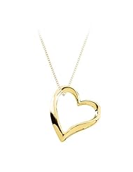 14K Yellow/White Gold Heart Slide Pendant with Chain