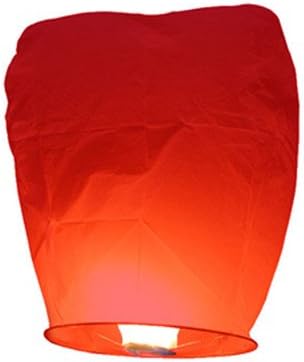 LumaBase Party Event Festive Lighting Sky Lanterns Red 4ct