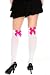 White With Pink Bow Thigh Highs