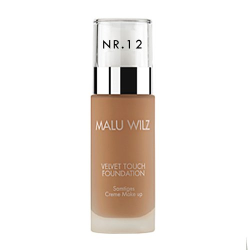 Malu Wilz - Velvet Touch Foundation Nr. 12, deckendes Creme Make-Up, für den mittleren bis leicht gebräunten Hauttyp, 30ml