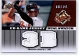 2009 Upper Deck UD Game Jersey Dual #JG-MM Melvin Mora - Baltimore Orioles (Piece of Authentic Game Used Jersey - Serial #'d to 149) (Baseball Cards)