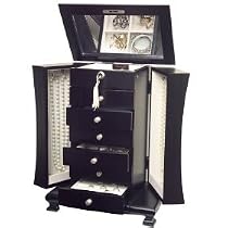 Mele & Co. Layla Java Finish Modern Jewelry Chest