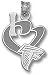 Atlanta Falcons Solid Sterling Silver ''I Heart'' Falcon Logo 1/2'' Enamel Pendant