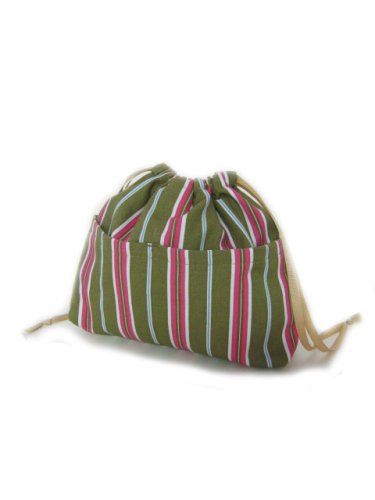 Yukiko Sato D1 Leaf Stripes of Drawstring TESAGE Purse Organizer, lined in water-proof micro fiber, Purse Insert tote bags!