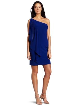 London Times Women's Pebble Crepe One Shoulder Dress London Times Women's Pebble Crepe One Shoulder Dress