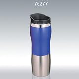 Search : Creative Home 15 oz Stainless Steel Travel Mug with Blue Band