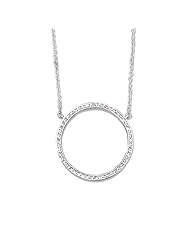 Sterling silver cz circle of life eternity necklace,