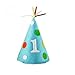 Creative Converting Boy Child Size 1st Birthday Blue Party Cone Hat, 7