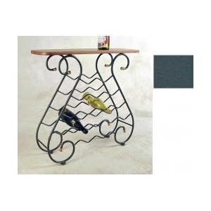 16 Bottle Wine Rack Console with Wood Top (Jade Patina) (29H x 28W x 10D) by 