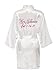 Personalized Mrs. Satin Bride Robe - Bridal White Robe for Wedding Day