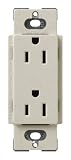 Lutron SCR-15-LS Satin Colors 15A Electrical Socket Duplex Receptacle, Limestone