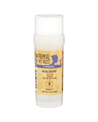 Primal Pit Paste All Natural Deodorant Stick, Aluminum Free, Paraben Free, No Added Fragrances, Lavender Stick