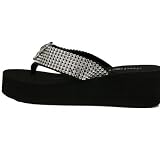 Soul West Rhinestone Flower Wedge Flip Flop