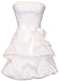 Strapless Taffeta Bubble Dress with Pull-Ups Formal Gown Prom Dress, XL, White