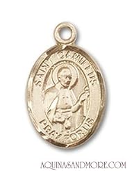 St. Camillus of Lellis Small 14kt Gold Medal