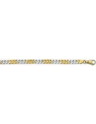 8mm Fancy Two Tone Gold Link Bracelet 9"