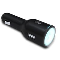 USB Car Charger and Portable Flashlight In-One - Auto Charger Allows Your to Charge Your iPhone, iPod, Droid, Blackberry, or Other USB Powered Device Through Your 12V Cigraette Lighter Socket - Internal Battery Allows You to Use the Built-in LED Flashlight or Blinking Light Feature Without Being Plugged In