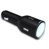 USB Car Charger and Portable Flashlight In-One - Auto Charger Allows Your to Charge Your iPhone, iPod, Droid, Blackberry, or Other USB Powered Device Through Your 12V Cigraette Lighter Socket - Internal Battery Allows You to Use the Built-in LED Flashlight or Blinking Light Feature Without Being Plugged In