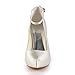 ElegantPark EP11049-IP Women's Pumps Ankle Strap Closed Toe High Heel Platform Satin Wedding Bridal Dress Shoes