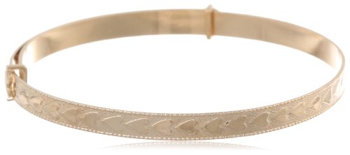 Cheap Girls Jewelry 14k Yellow Gold Filled Childrens Heart Pattern Adjustable Bracelet For Sale