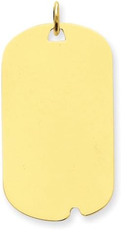 14k Yellow Gold Plain .013 Gauge Engravable Dog Tag Disc Charm. Metal Wt- 2.5g