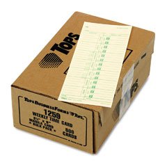 Tops 1-Sided 9 x 3 1/2 Inch Time Cards with Named Days 500 Pack (1259)