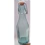 Italian Glass Swing Top Faceted Bottle - 8 Oz Capacity