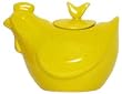 Stoneware Pottery Yellow Chicken Sugar Bowl 3.5"H, 8oz Set of 2
