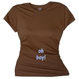 Flirty Diva Tees Woman's SoftStyle T-Shirt-Oh Boy-Brown-Blue Pearl