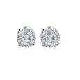 14k White Gold, Round, Diamond Stud Earrings (1/2 cttw, J-K Color, I2-I3 Clarity)