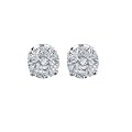 14k White Gold, Round, Diamond Stud Earrings (1/2 cttw, J-K Color, I2-I3 Clarity)