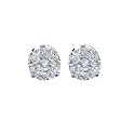 14k White Gold, Round, Diamond Stud Earrings (1/2 cttw, J-K Color, I2-I3 Clarity)