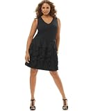 INC International Concepts Plus Size Dress, Sleeveless Ruffled
Skirt black 2X