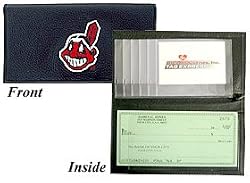 Cleveland Indians Embroidered Leather Checkbook Cover - Baseball Sports Merchandise