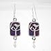 Sterling Silver and Purple Patina Bird Earrings with Pearl Accents, #8783