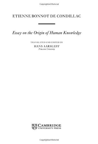 Condillac: Essay on the Origin of Human Knowledge (Cambridge Texts in the History of Philosophy)