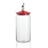 Alessi AMMI21 R Lul&agrave;Jar, Beh&auml;lter f&uuml;r Hundefutter aus Glas mit Deckel aus thermoplastischem Harz, rot
