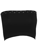 Stone Set Seamless Bandeau Strapless Tube Top Bra Black