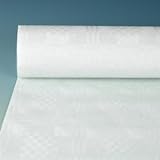 50 m x 1 m Tischtuch Weiss Tischdecke Tischläufer Damastprägung 12542