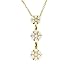 FOJO's Diamond in 18K Gold Over Sterling Silver Past, Present, Future Cluster Pendant (1/2 ct. tw.)