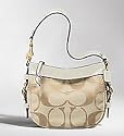 Coach Signature Zoe Top Handle Bag Purse 41856 Parchment