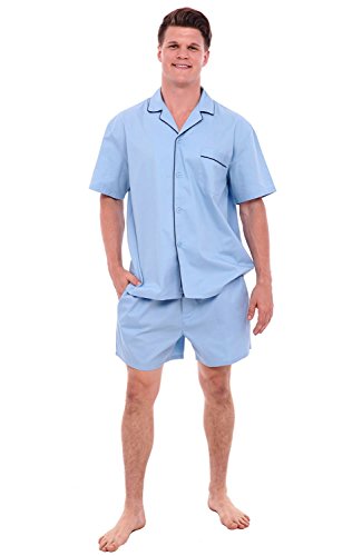 Del Rossa Men's 100% Cotton Woven Pajama Shorts Set
