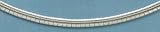 Sterling Silver Omega Necklace, 20 in, 4mm Domed, Lobster Clasp