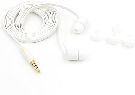 Honsenn,HS-P102,in-ear earphone,White,flat tangle free cable with in-line microphone,for listening to music and making phone calls,stereo sound for iPhone,iPad,smartphone and most audio device