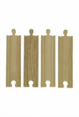 Childrens Toyshop  Toys : Wooden Train Railway System - Spare Medium Straight Track x 4 (Compatible with leading wooden rail systems) - Wooden Toy